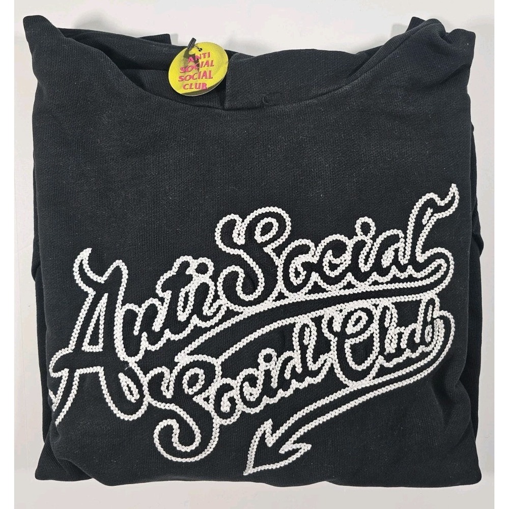 NWT Anti-Social Social Club Sweatshirt Men's Large Black Hoodie Streetwear